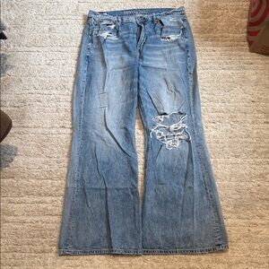 American Eagle wide leg Distressed Blue Women's Jeans